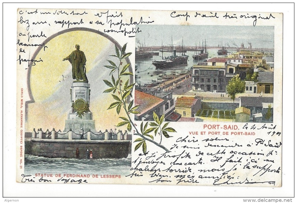 14581 - Port-Saïd Vue Et Port Envoyée En 1901 - Port-Saïd