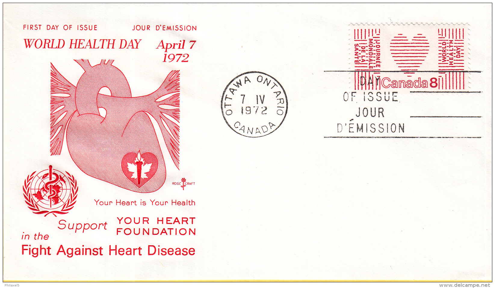 Canada - FDC 07-04-1972 - Welt-Herzmonat - World Health Day - Fight Against Heart Disease - M 498 - 1971-1980