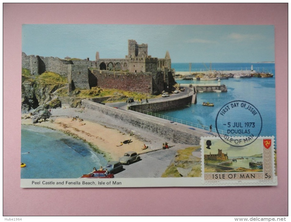 CARTE MAXIMUM CARD PEEL CASTLE AND FENELLA BEACH ISLE OF MAN - Man (Ile De)