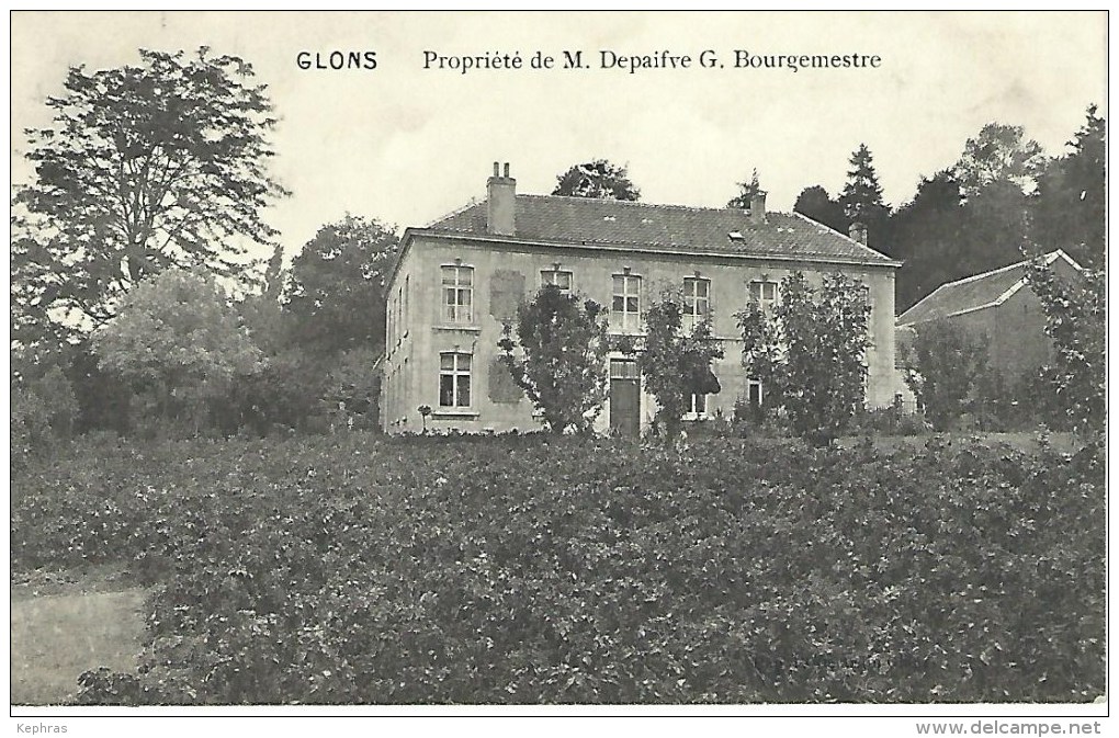 GLONS : Propriété De M. Depaifve G. Bourgemestre - Cachet De La Poste 1914 - Bassenge