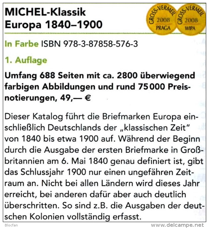 Europa Klassik Bis 1900 Katalog MICHEL 2008 Neu 98€ Stamps Germany Europe A B CH DK E F GR I IS NO NL P RO RU S IS HU TK - German