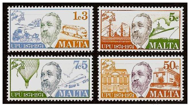 MALTA 1974 - Centennial UPU / Universal Postal Union - SALE !  4v Mi 497-500 MNH ** Cv&euro;3,20 Q630 - Malta