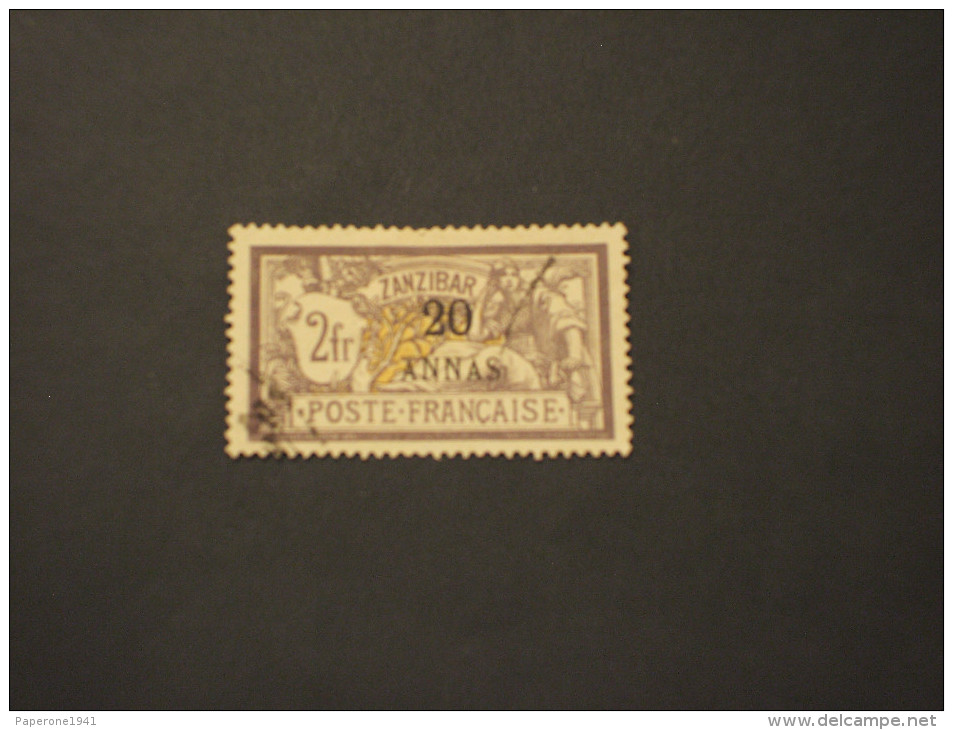 ZANZIBAR - 1902/3 ALLEGORIA  20 Su 2 Fr. - TIMBRATO/USED - Used Stamps
