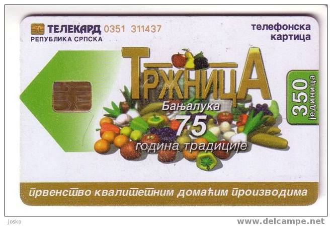 REPUBLICA SRPSKA  ( Banja Luka ) - Republic Serbe Of Bosnia - Serbia Republic  Fruit Food Fruits DAMAGED CARD , See Scan - Bosnien