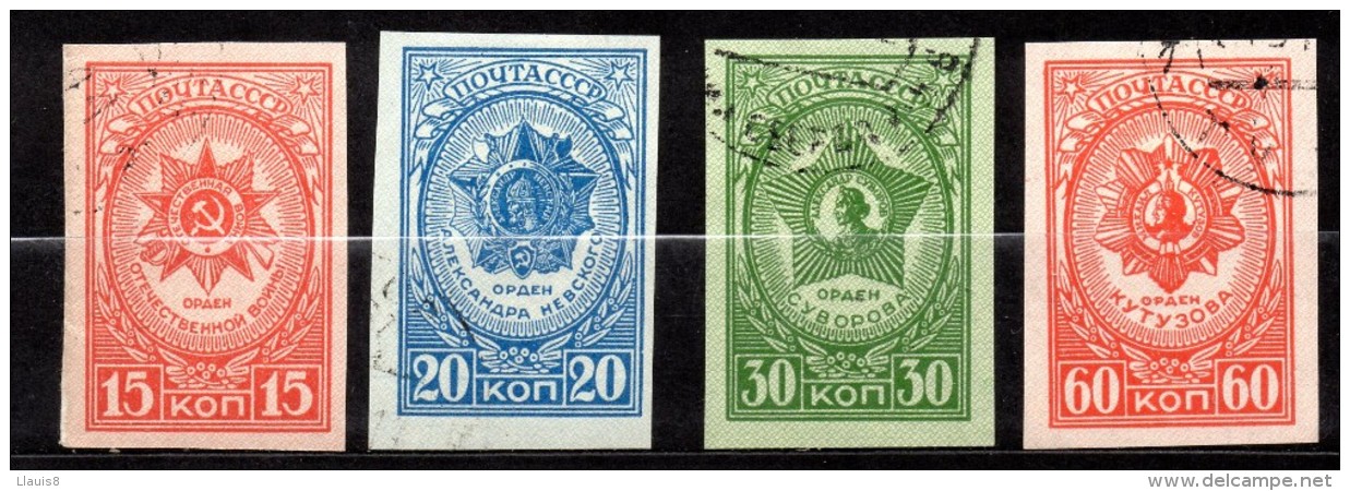 URSS. AÑO 1944.  Mi 901B/904B - Yv 895/898 (USED) - Usados