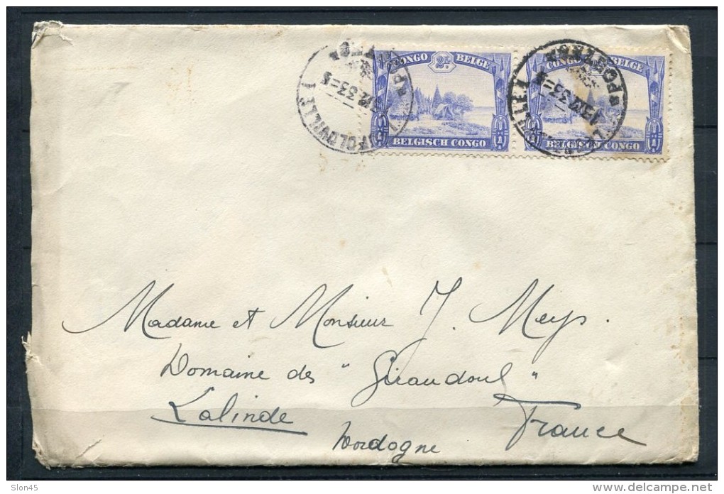 Belgian Congo 1933 - Cover Leopoldville To Lalinde France. Wax Seal - Covers & Documents