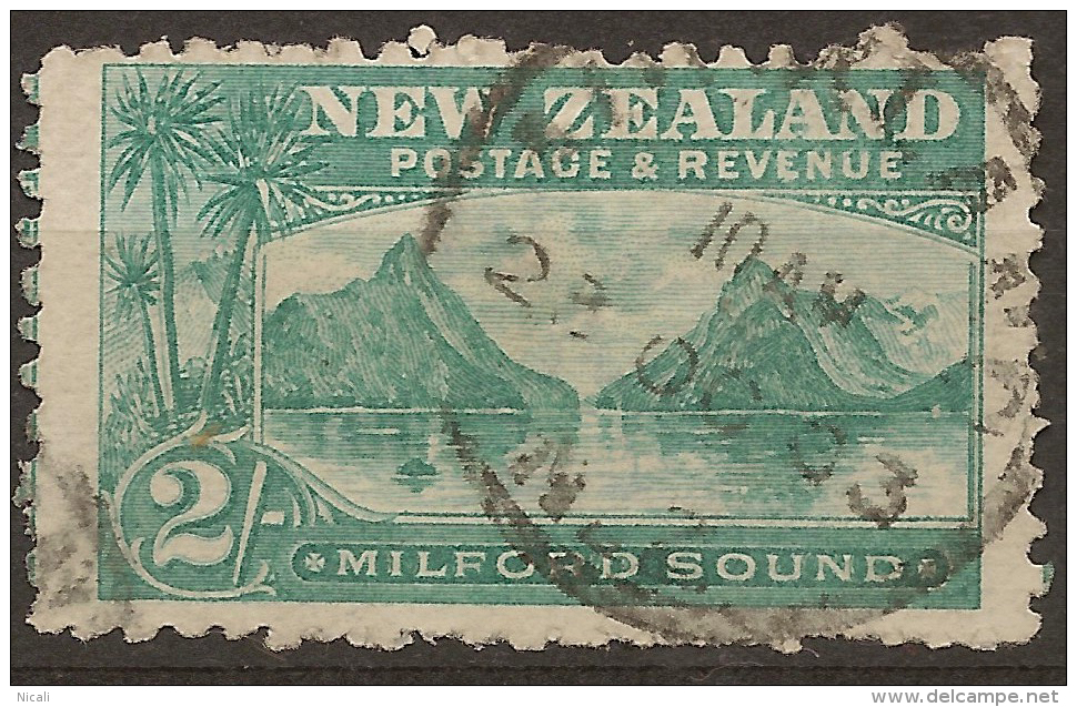 NZ 1898 2/- Milford P11 Wmk SG 316a U #UG84 - Oblitérés