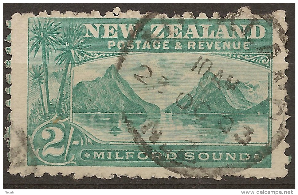 NZ 1898 2/- Milford P11 Wmk SG 316a U #UG84 - Used Stamps