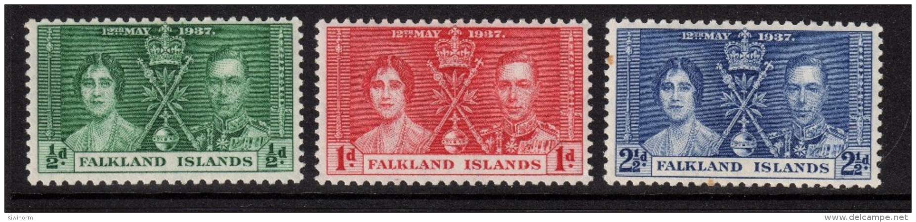 FALKLAND ISLANDS 1937 Coronation Omnibus Set - Mint Hinged - MH * - 5B793 - Falkland Islands