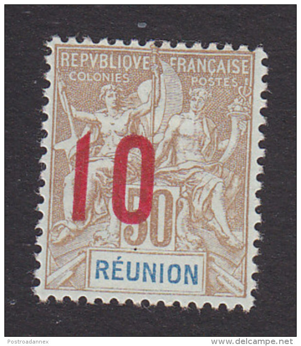 Reunion, Scott #105, Mint No Gum, Navigation And Commerce Surcharged, Issued 1912 - Unused Stamps