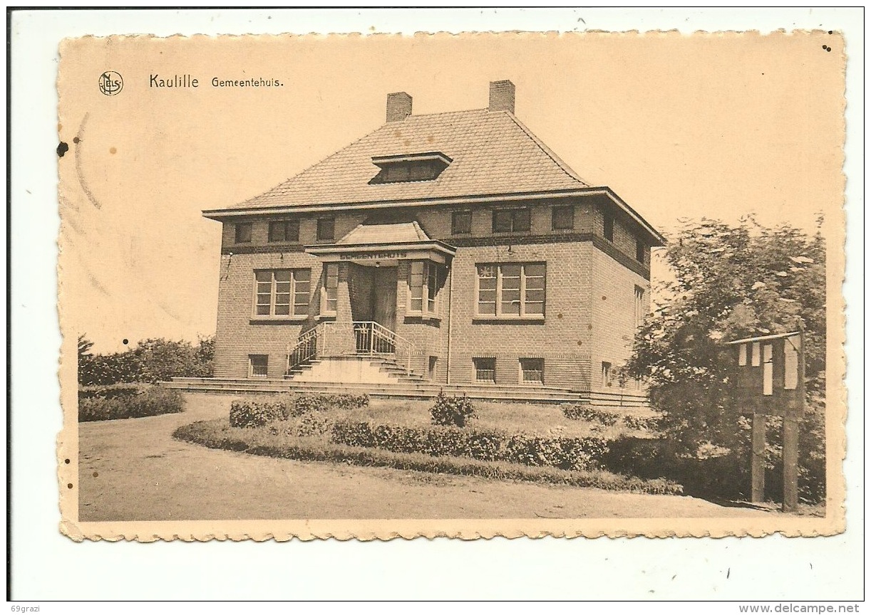 Kaulille Gemeentehuis  ( Gelopen Kaart  1954 ) - Bocholt