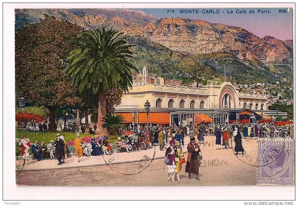 >> MONACO : Monte Carlo : Le Café De Paris - 1931 - Voir Timbre 15 C Louis II De Monaco - - Cafés & Restaurants