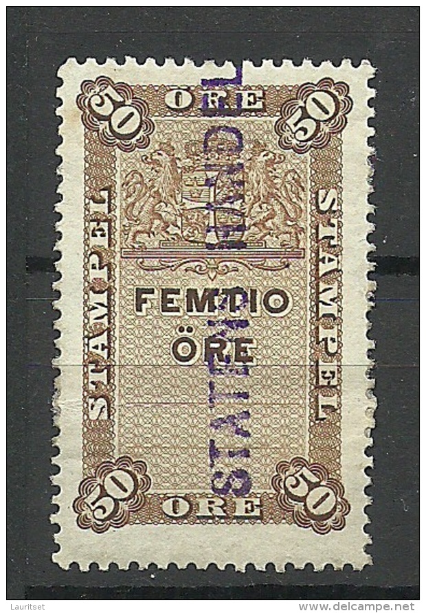 SCHWEDEN Sweden Ca 1895 Stempelmarke Revenue Tax 50 öre O - Steuermarken