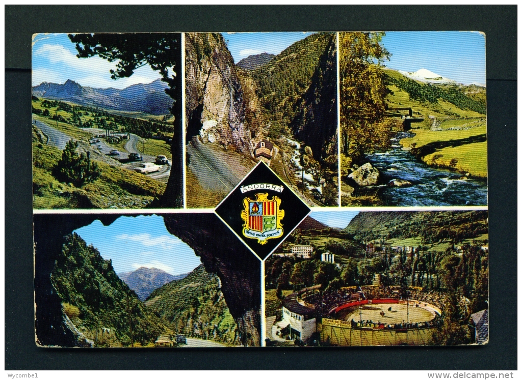 ANDORRA  -  Multi View  Used Postcard As Scans - Andorra