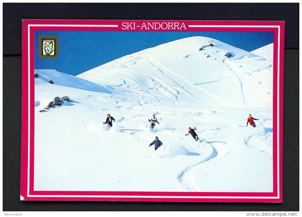 ANDORRA  -  Skiing  Used Postcard As Scans - Andorra