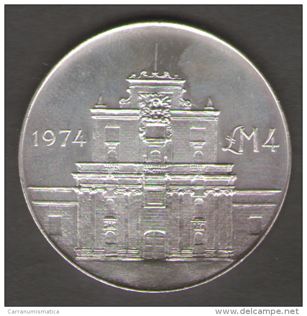 MALTA 4 LIRE MALTESE 1974 AG SILVER - Malta