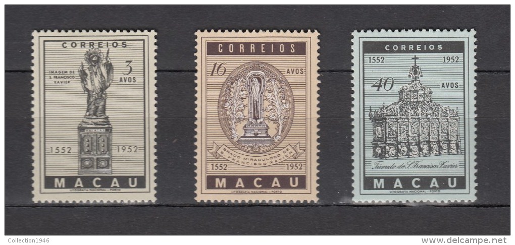 Macau 1952,3V,set,400 Deathday Francis Xavier,MLH/MNH/Ongebruikt/Postfris(A2515) - Sonstige & Ohne Zuordnung