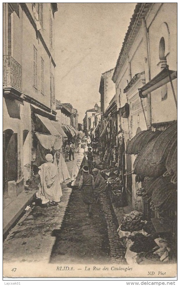 Blida 1907 La Rue Des Coulougles - Blida