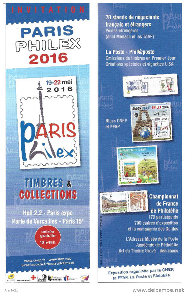 MARQUE PAGE - PARIS PHILEX 2016 - Marque-Pages