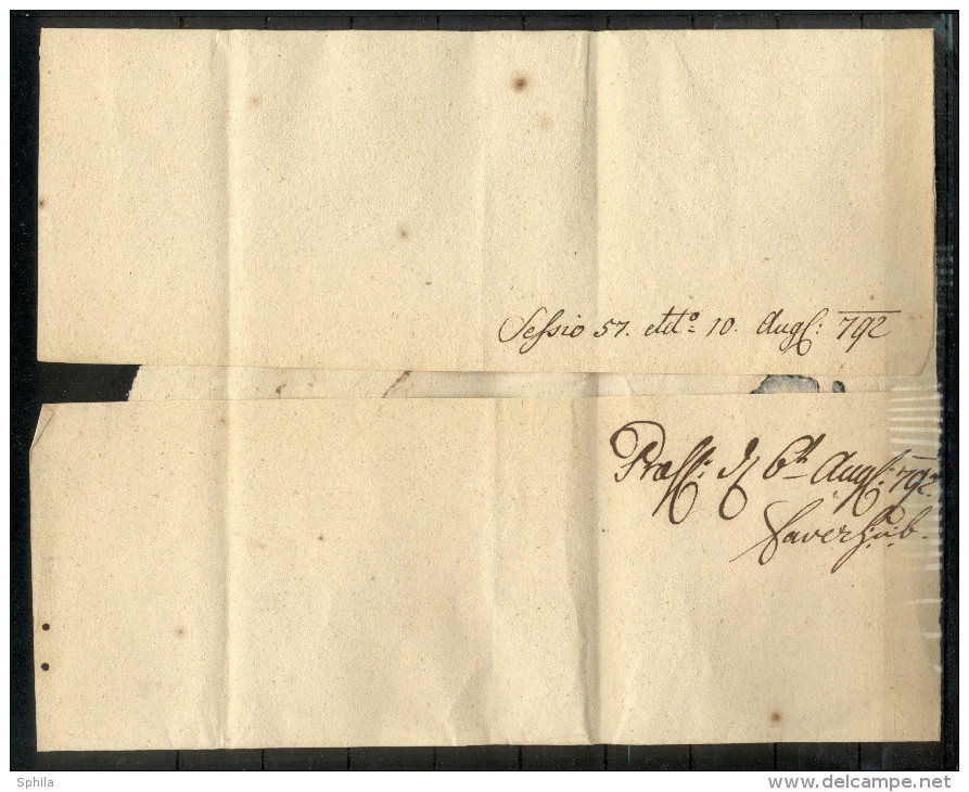 Austria (Habsburg Monarchy) 1792 Letter From Petrovaradin To Semlin (Zemun) - ...-1850 Prefilatelia