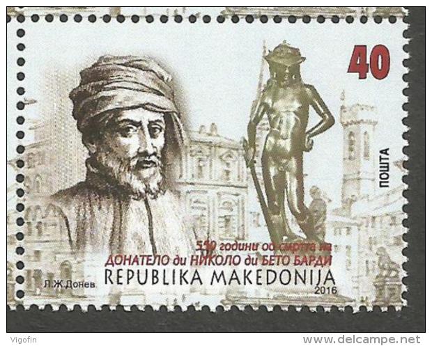 MK 2016-751 DONATELO DI NIKOLO DIBETO, MAKEDONIA, 1 X 1v, MNH - Nordmazedonien