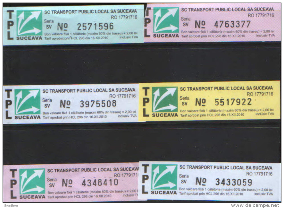 Romania - 6 Bus Tickets, For Journey 2015-16 - Europe