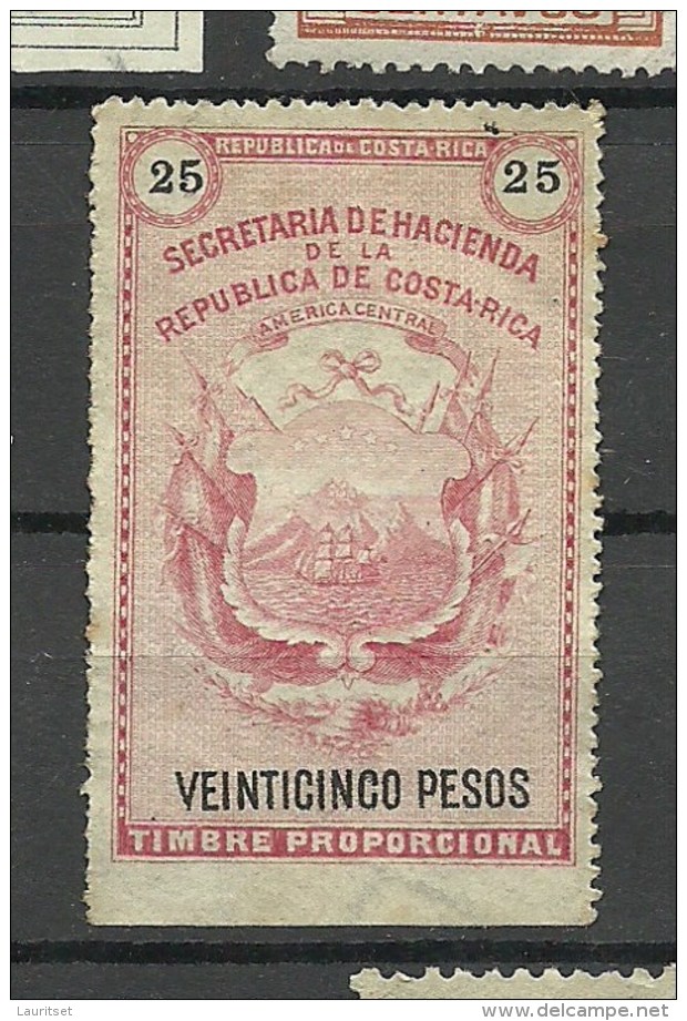 COSTA RICA Revenue Stamp Timbre Proporcional 25 Pesos (*) - Costa Rica