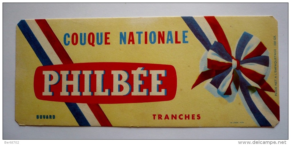 SUPERBE BUVARD 20 X 8 -  PHILBEE   - Couque Nationale - Cocarde   Tricolore - Pain D'épices