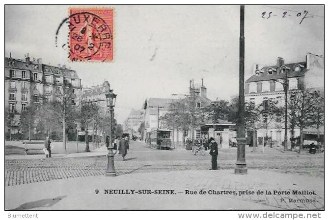 CPA Neuilly Sur Seine  Hauts De Seine Circulé Tramway - Neuilly Sur Seine