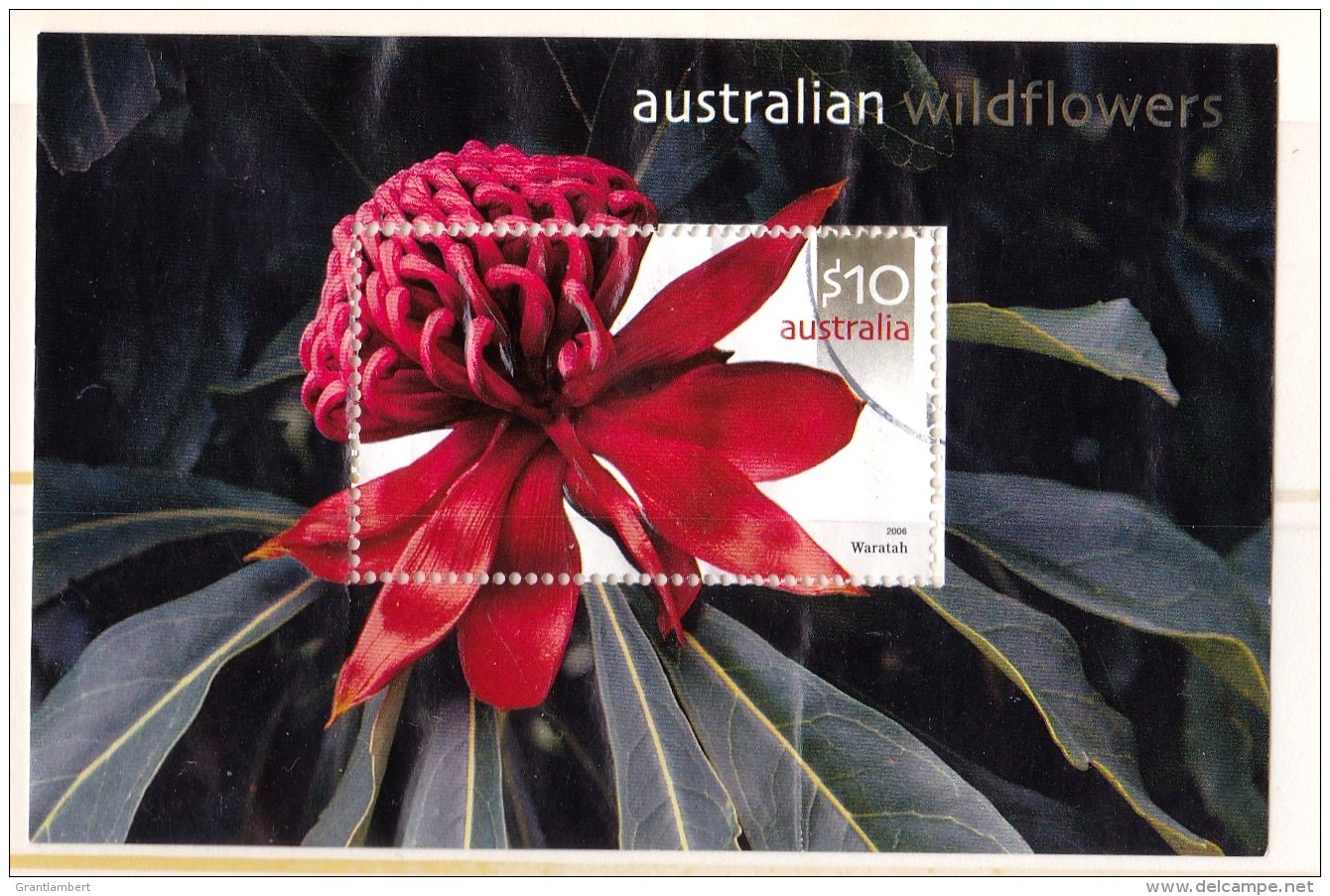 Australia 2006 Wildflowers $10 Waratah Minisheet Used - See Notes - Gebraucht