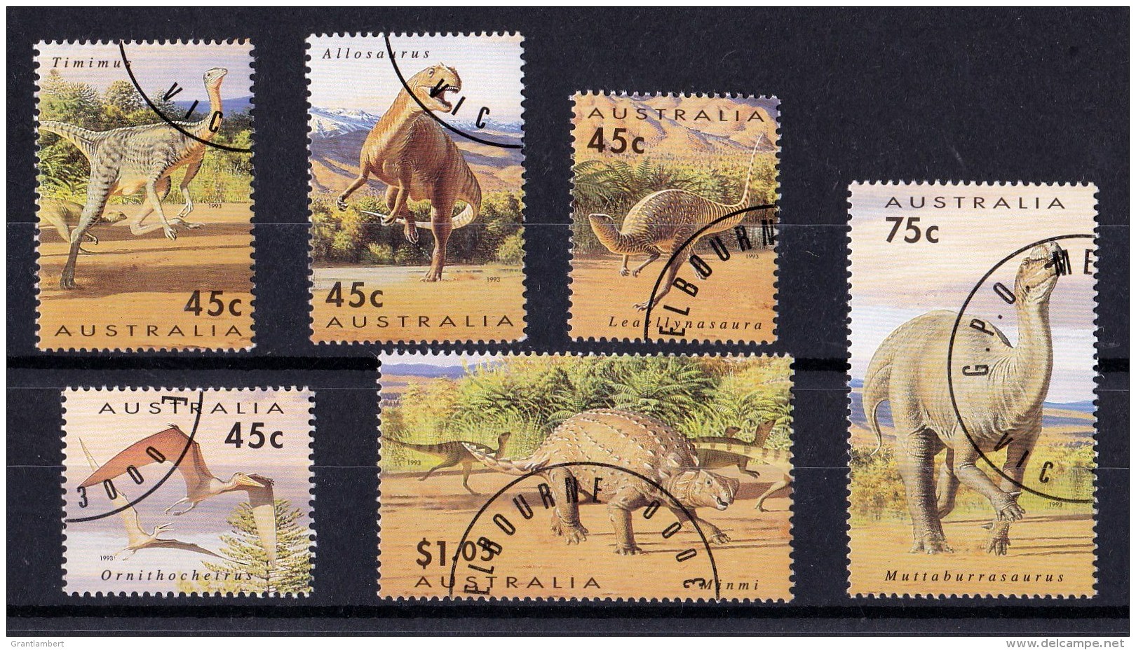 Australia 1993 Dinosaurs Set Of 6 CTO - Used Stamps