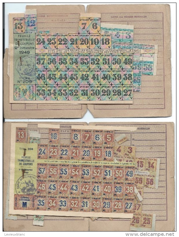 Cartes Individuelles D'Alimentation /Timbres Divers/Ridreau/VILLEMEUX Sur Eure/Eure & Loir/1949       AEC29 - Autres & Non Classés