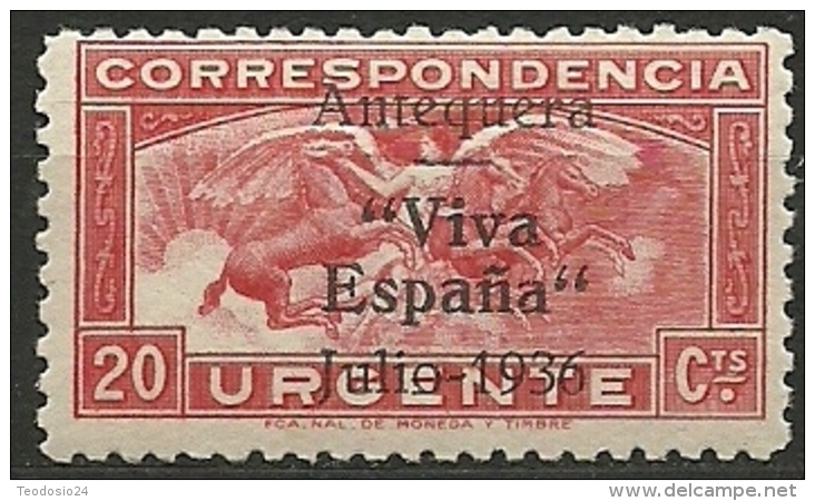 ESPAÑA GUERRA CIVIL 1936/39 Antequera Pegaso 20 Cts.** MNH Nº 17 - Emissions Nationalistes