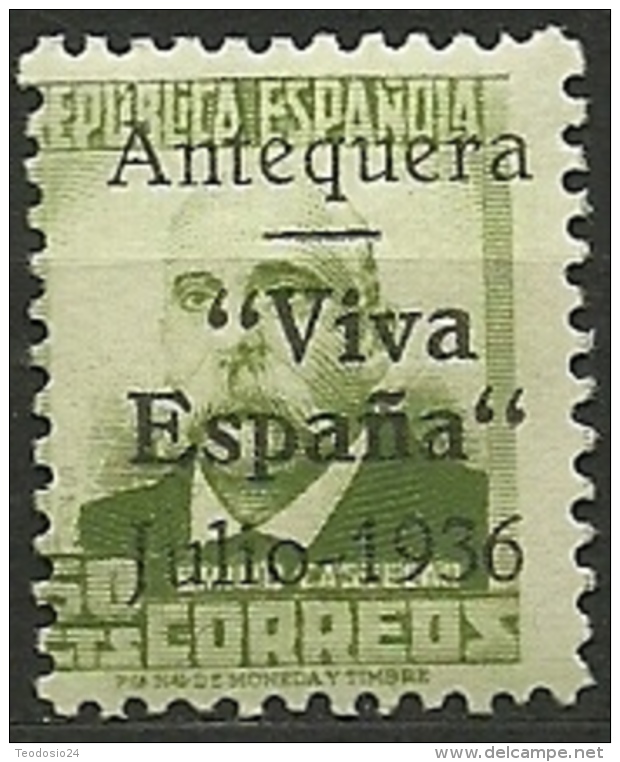 ESPAÑA GUERRA CIVIL 1936/39 Antequera EDIFIL 13 * MH - Emisiones Nacionalistas