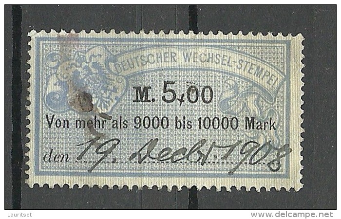 Germany 1908 Wechsel-Stempel Revenue Official Fiscal O - Gebraucht