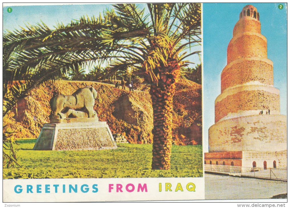 IRAQ  Greetings, Stamp, Old Postcard - Irak