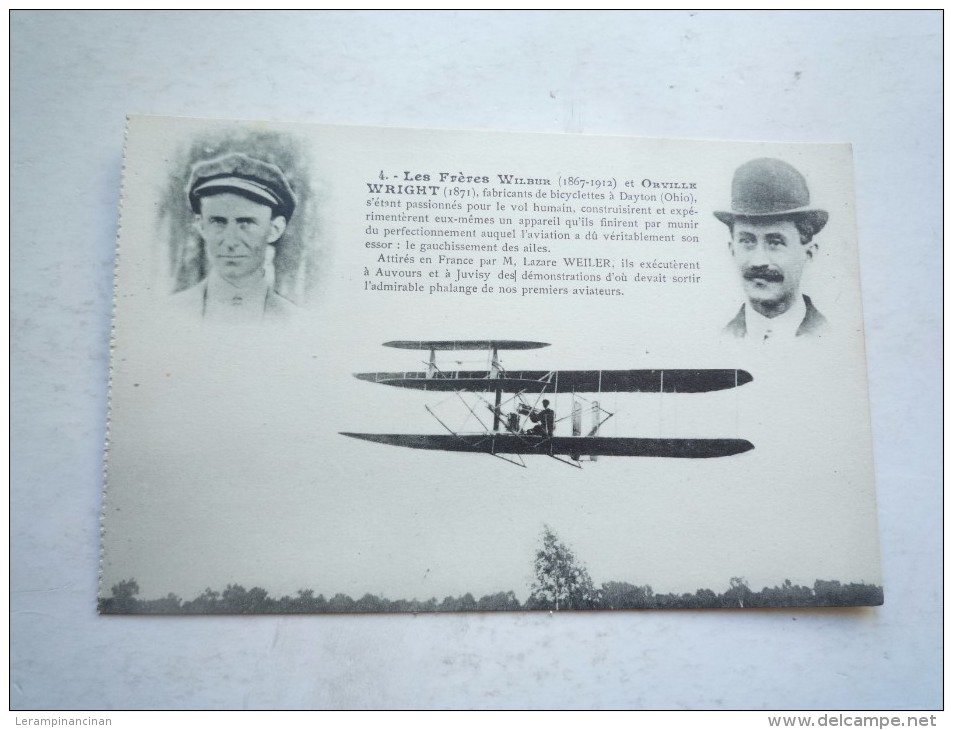 LES FRERES WILBUR ET ORVILLE WRIGHT NON CIRCULE DOS DIVISE VERT LIGUE AERONAUTIQUE DE FRANCE - Andere & Zonder Classificatie