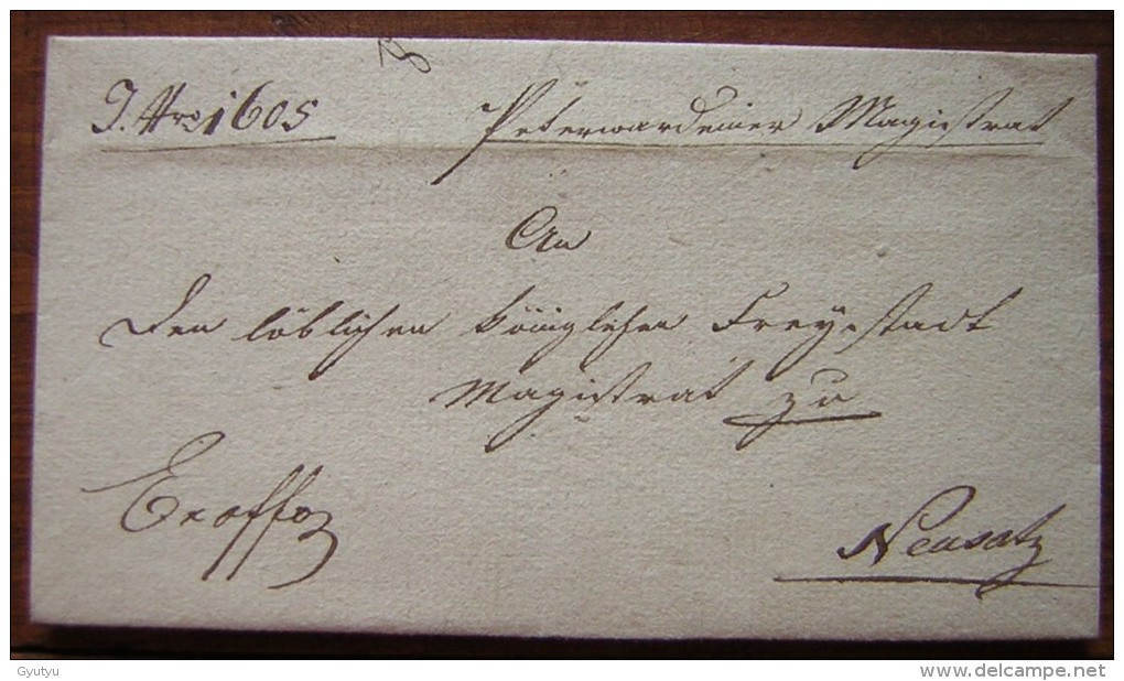 Neusatz, Jolie Lettre De 1845 à Identifier... Avis Aux Spécialistes ! (voir Photo) - Precursores