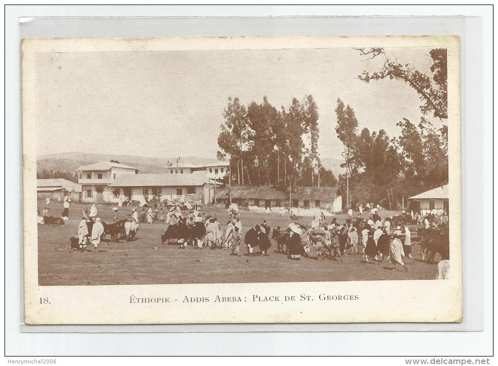 Cpa éthiopie - Addis Abeba - Place St Georges - Beau Timbre Voir Scan Dos - Ethiopia