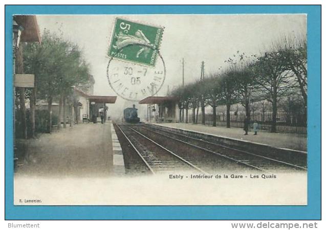 CPA  - Chemin De Fer Arrivée Du Train En Gare ESBLY 77 - Esbly