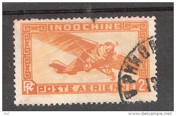 INDOCHINE , 1933 Type AVION, Yvert N° 12 ,  2 Piastres Jaune Orange  Obl TB - Airmail