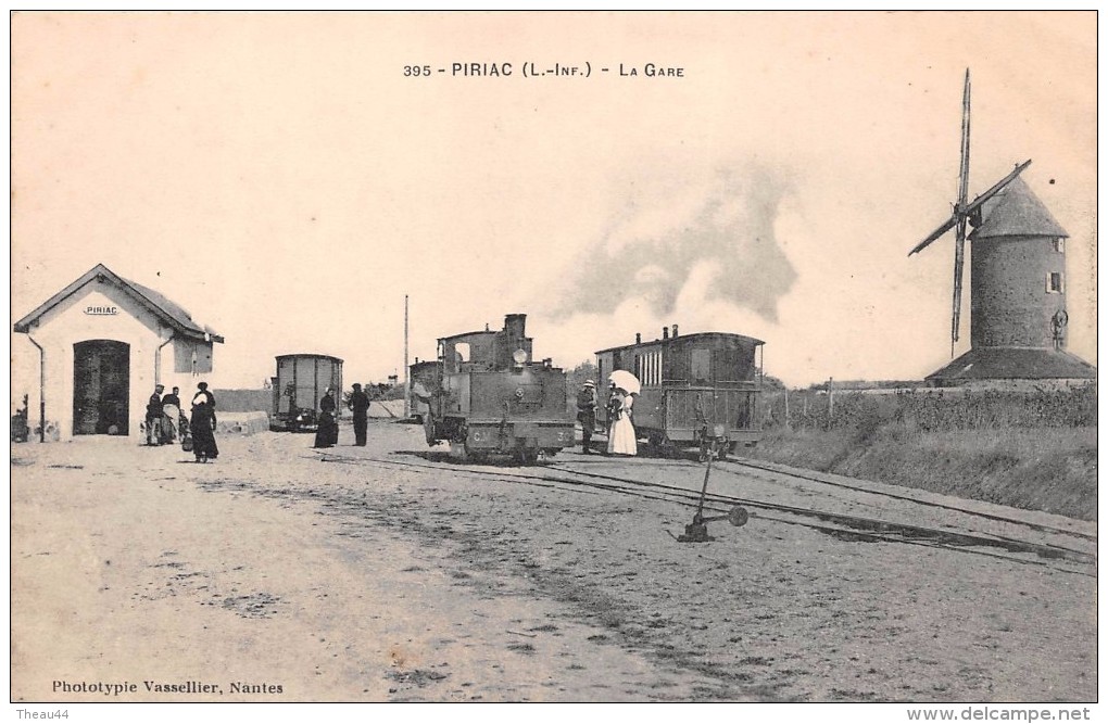 ¤¤   -  395   -  PIRIAC   -   La Gare  -  Train Du Morbihan  , Chemin De Fer , Moulin    -  ¤¤ - Piriac Sur Mer