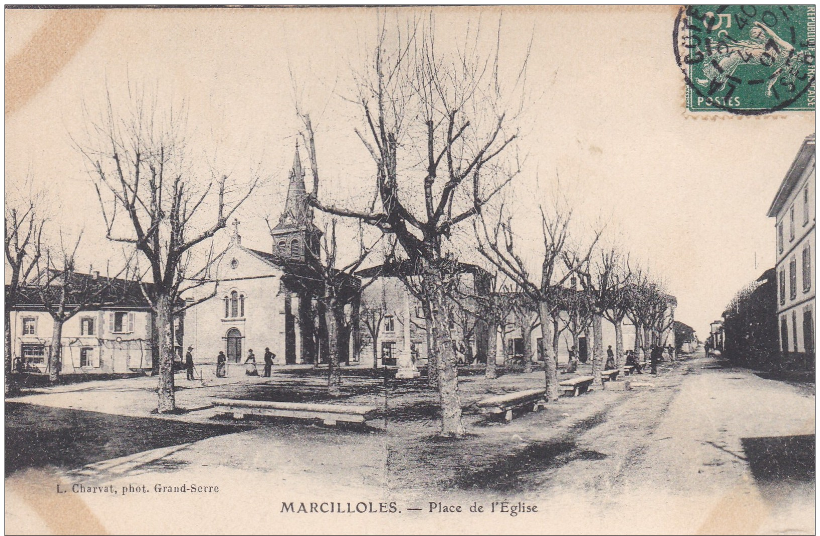 28p - 38 - Isère - Marcilloles - Place De L'Eglise - Autres & Non Classés