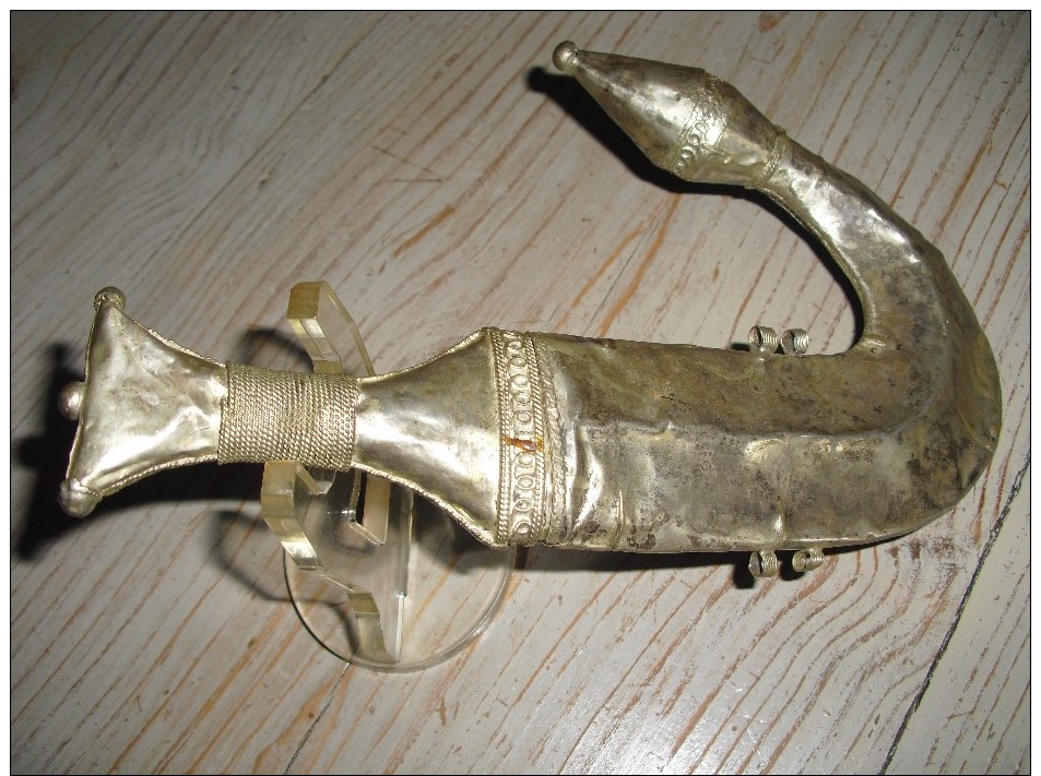 JAMBIYA ANCIENNE EN ARGENT ( ORIGINE YEMEN ) - Armas Blancas