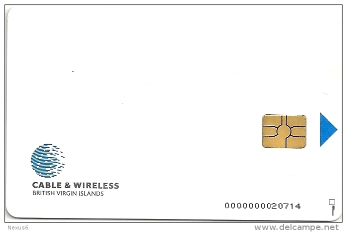 British Virgin Islands - Drummer Man & Cruiseship (white Front) - Chip - 10$, 1998, Used - Jungferninseln (Virgin I.)