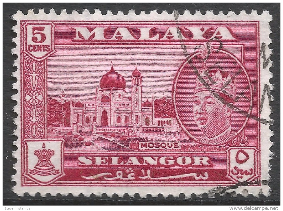 Selangor(Malaysia). 1961-62 Sultan Salahuddin Abdul Aziz. 5c Used. SG 132 - Selangor