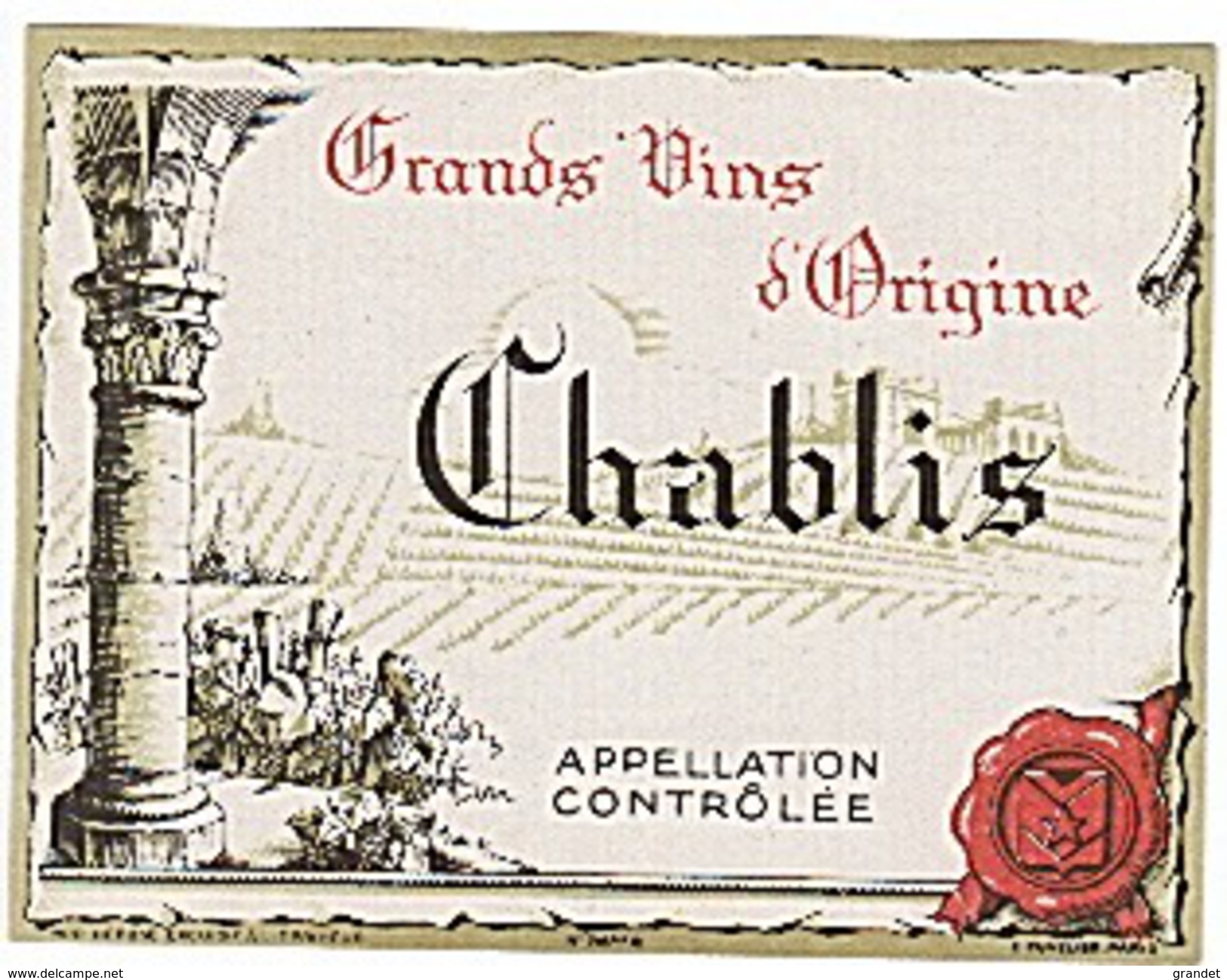 ETIQUETTE - VIN - BLANC - CHABLIS . - Bourgogne