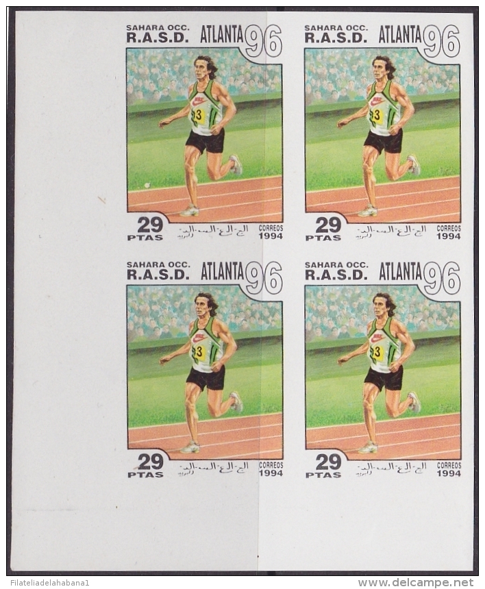 F-EX.1909 SAHARA MNH 1996. IMPERFORATED PROOF. OLYMPIC GAMES. ATLANTA. ATHLETICS. - Fantasy Labels