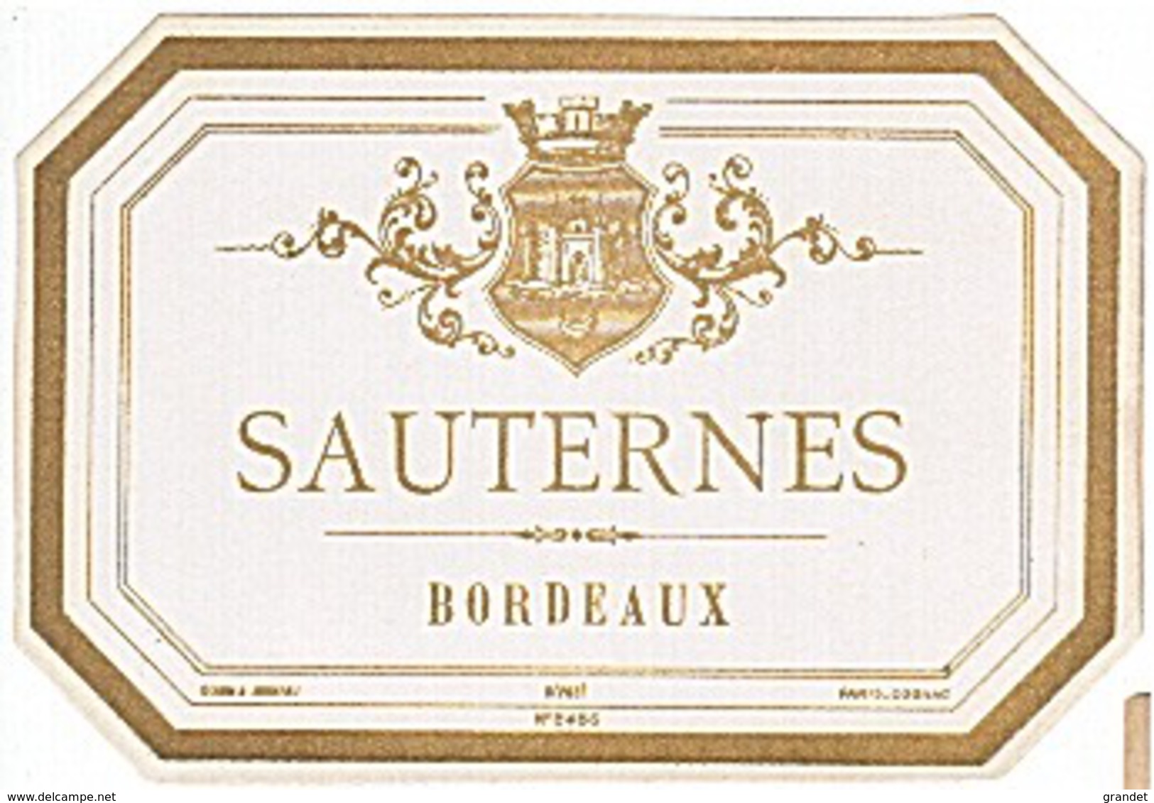 ETIQUETTE - VIN - BLANC - SAUTERNES . - Bordeaux