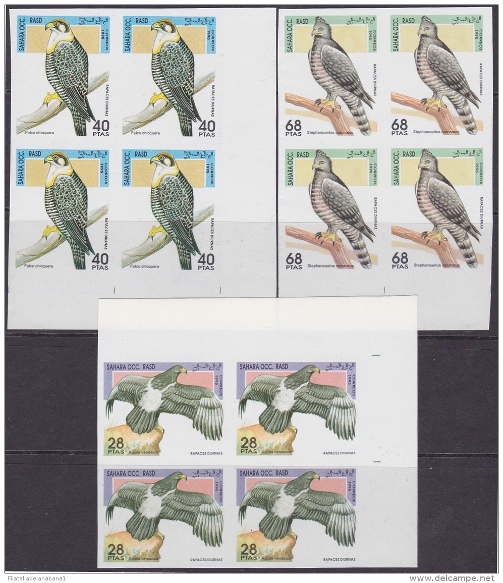 F-EX.2010 SAHARA MNH 1995. IMPERFORATED PROOF. BIRDS. AVES. PAJAROS. - Fantasy Labels